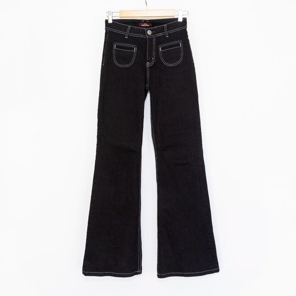 Jordache Black Western Flare Jeans - Picture 1 of 7